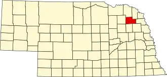 State map highlighting Wayne County
