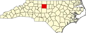 State map highlighting Guilford County