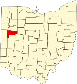 State map highlighting Auglaize County