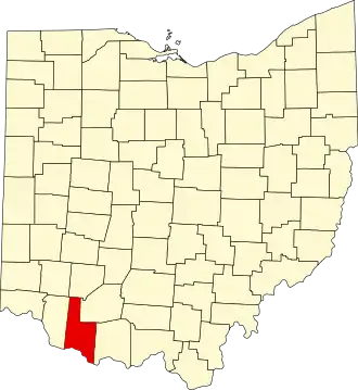 State map highlighting Brown County