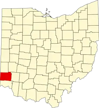 State map highlighting Butler County