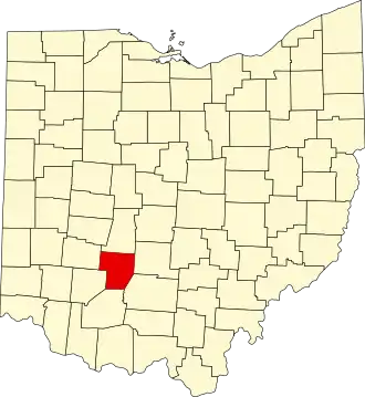 State map highlighting Fayette County