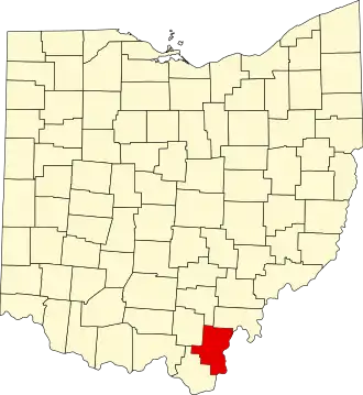State map highlighting Gallia County