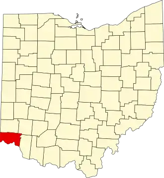 State map highlighting Hamilton County