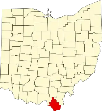 State map highlighting Lawrence County