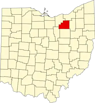 State map highlighting Medina County
