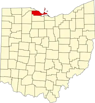State map highlighting Ottawa County