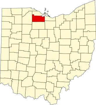 State map highlighting Sandusky County