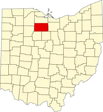 State map highlighting Seneca County