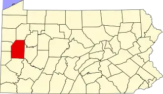 Map of Butler County, Pennsylvania
