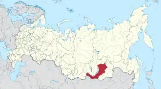 Map showing Buryatia in Russia