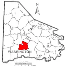 Location of South Franklin Township in Washington County