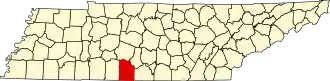 State map highlighting Giles County