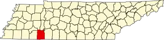 State map highlighting Hardin County