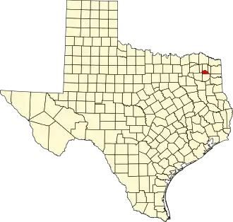 State map highlighting Camp County