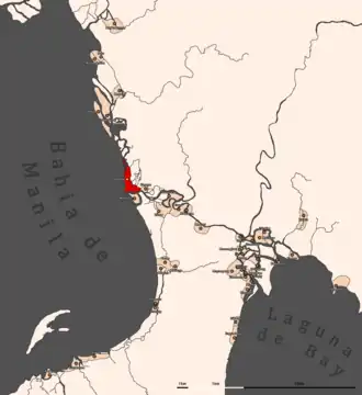 Location of Tondo (colored red) in 1570.