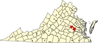 State map highlighting Henrico County