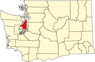 State map highlighting Kitsap County
