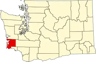 State map highlighting Pacific County