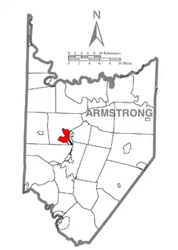 Location within Armstrong County