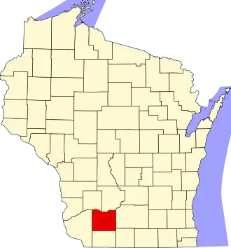 State map highlighting Iowa County