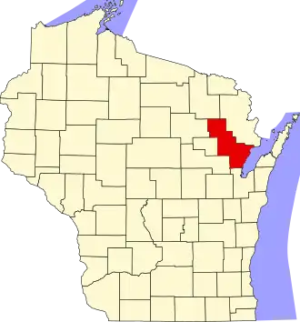State map highlighting Oconto County