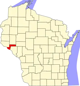 State map highlighting Pepin County