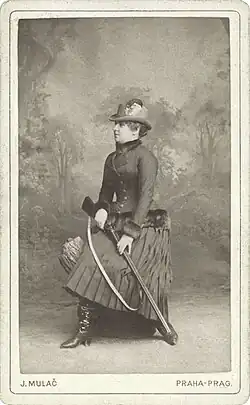 Maria Pospischil in a hunting outfit by photographer Jan Mulač
