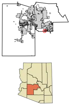 Location in Maricopa County and the state of Arizona