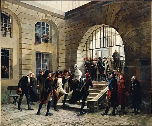 Marie Antoinette leaves the Conciergerie on the way to her execution