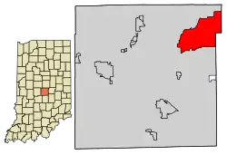 Location in Marion County, Indiana