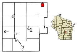 Location of Neshkoro in Marquette County, Wisconsin