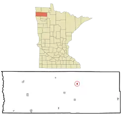 Location of Middle River within Marshall County and state of Minnesota