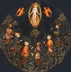 Triumph of Venus, the worshippers are Achilles, Tristan, Lancelot, Samson, Paris and Troilus.[24]