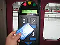 Smartcard in Helsinki area; the card is read remotely.