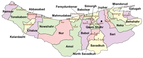 Counties of Mazandaran Province
