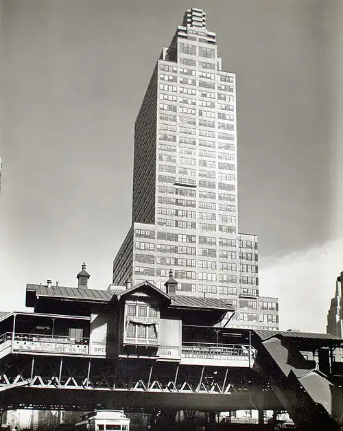Black and white photo of the McGraw Hill building