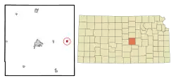 Location within McPherson County and Kansas