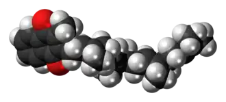 Space-filling model of the menatetrenone molecule