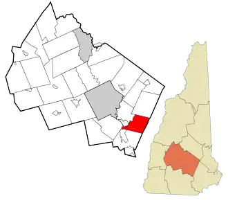 Location in Merrimack County and the state of New Hampshire.