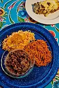 Mexican frijoles with other accompaniments