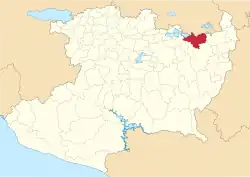 Location in Michoacán