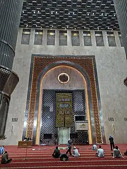International and New Formalism-style prayer hall of the Istiqlal Mosque in Jakarta, Indonesia