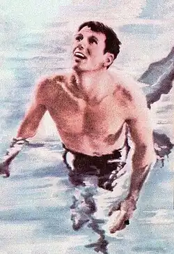 Mike Burton, winner of the 1500-metre freestyle.