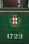 Milan coat of arms on the sides of a streetcar