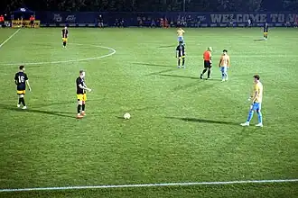 Milwaukee men's soccer team in action against Marquette