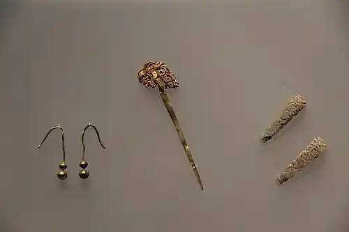 Ming Gold Earrings and Hairpin