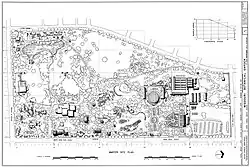 Site plan, as of 1974–1977