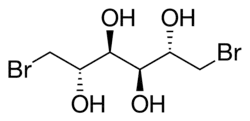 Stereo, skeletal formula of mitobronitol (2S,3S,4S,5S)-2,3,4,5-tetrol