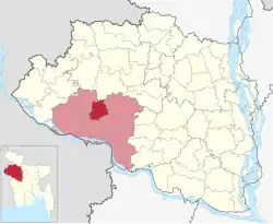 Location of Mohanpur Upazila